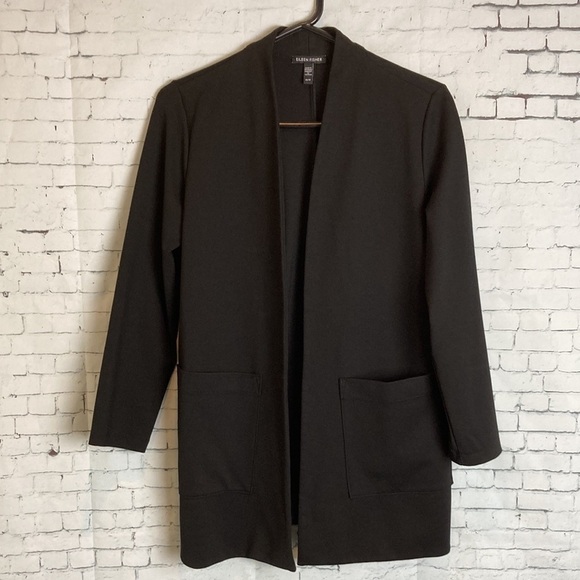 Eileen Fisher Ponte Knit Longline Tencel Blazer XS Washable Lagenlook Capsule - Picture 10 of 16